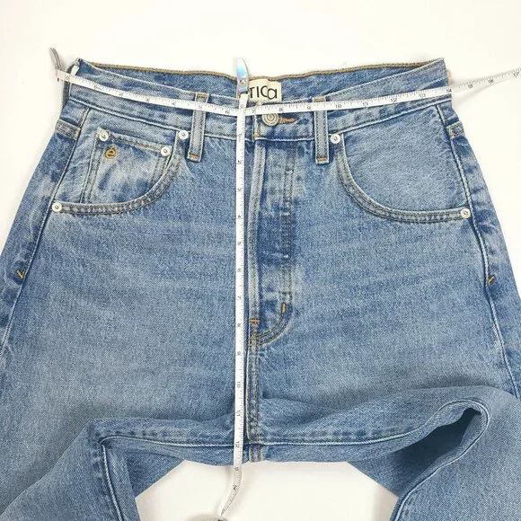 Etica Denim Cassel Ultra High Barrel Jeans Women Size 26 Atwood Wash 100% Cotton - Picture 7 of 16